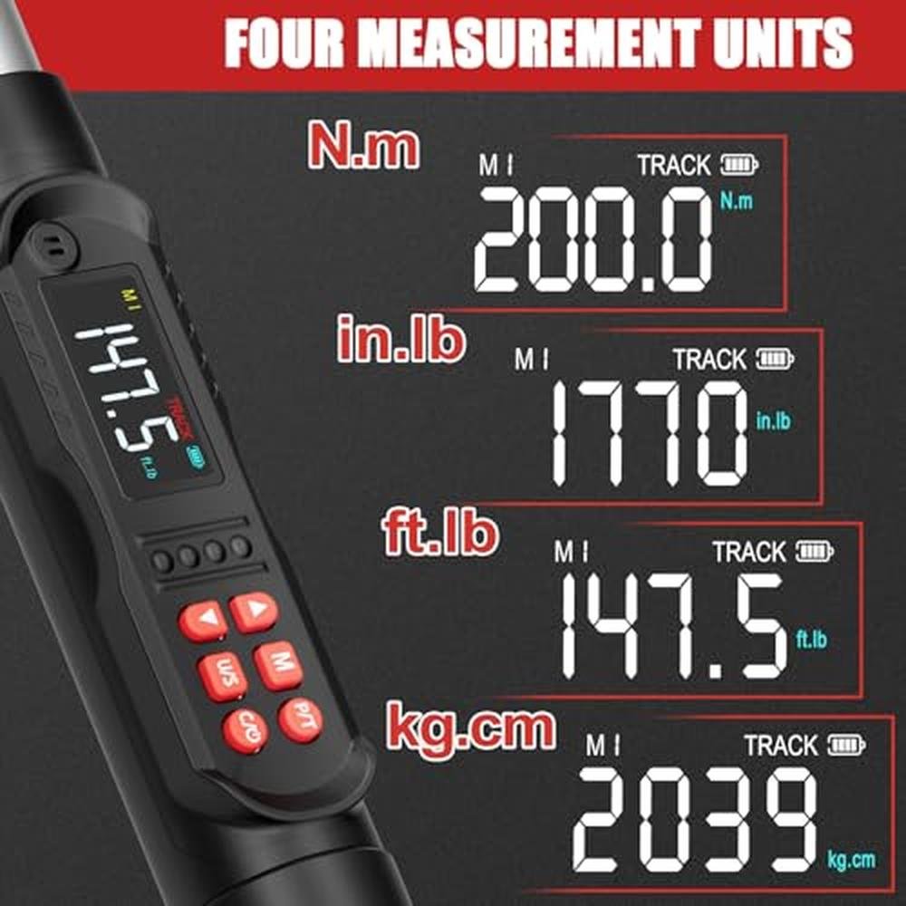 VANPO Digital Torque Wrench 1/2 Drive Set (7.38-147.5 – Packaging