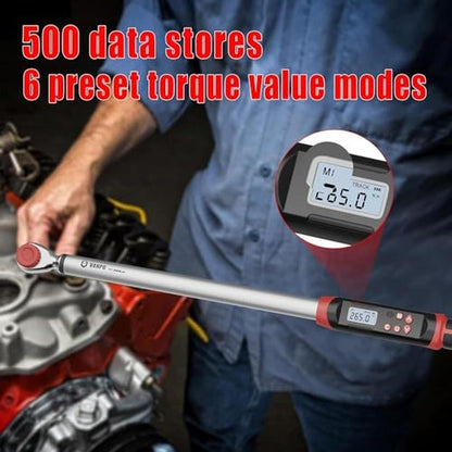 VANPO Digital Torque Wrench 1/2-Inch Drive 12.5-250.8 – Side View
