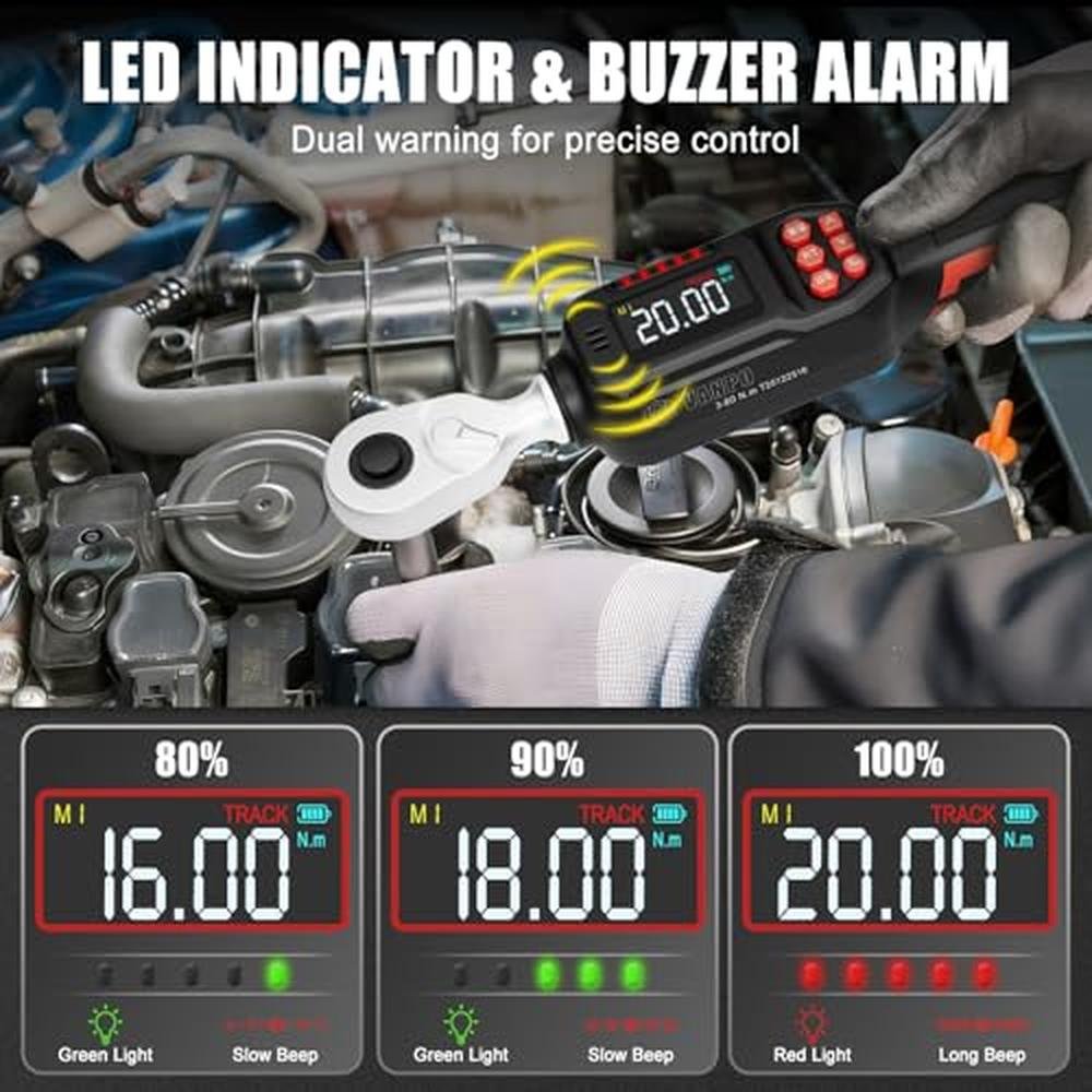 VANPO Spark Plug Socket Set with Digital Torque Wrench 3/8 – Close-up Detail