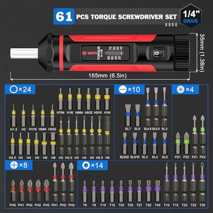 VANPO Torque Screwdriver: 10-80In-lb Torque Screw Driver – Side View