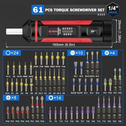 VANPO Torque Screwdriver: 10-90In-lb Torque Screw Driver – Side View