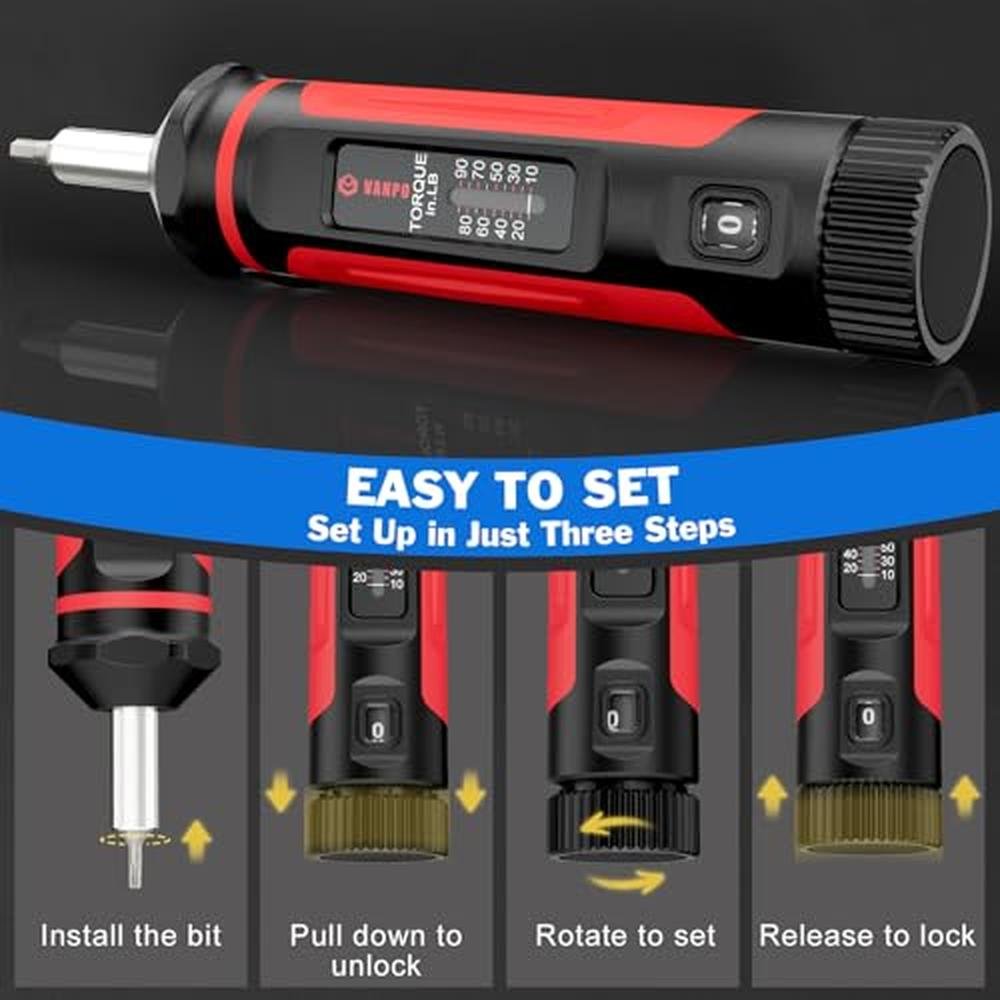 VANPO Torque Screwdriver: 10-90In-lb Torque Screw Driver – Packaging