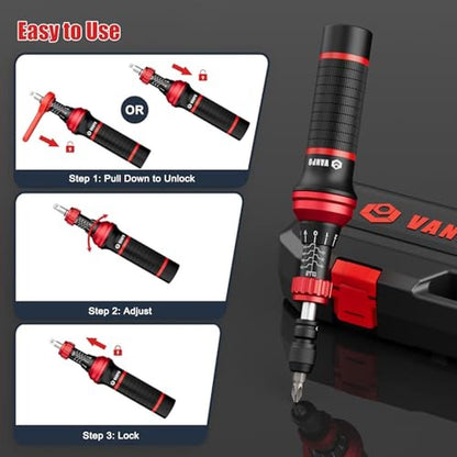 VANPO Torque Screwdriver: 24 Pcs 10-70 Inch Pound Torque – Packaging