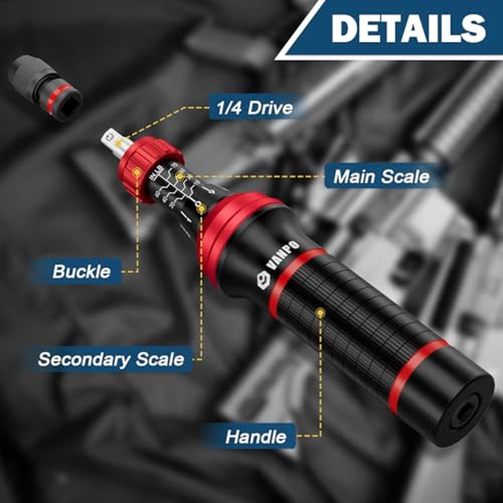 VANPO Torque Screwdriver: 64 Pcs 10-70 Inch Pound Torque – Packaging