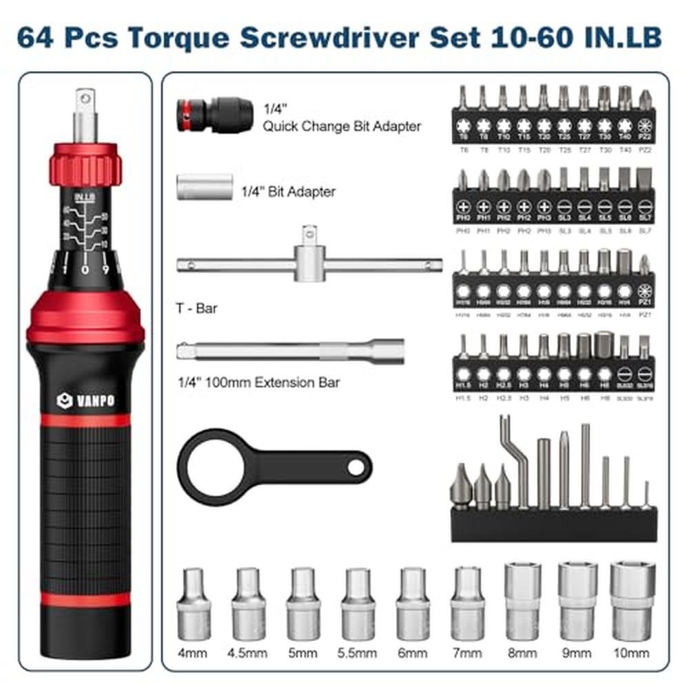 VANPO Torque Screwdriver Set: 1060 in-lb – Side View