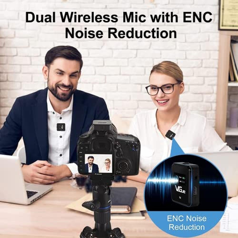 Lavalier Mic: VeGue Wireless 2.4GHz Dual Channel – Side View