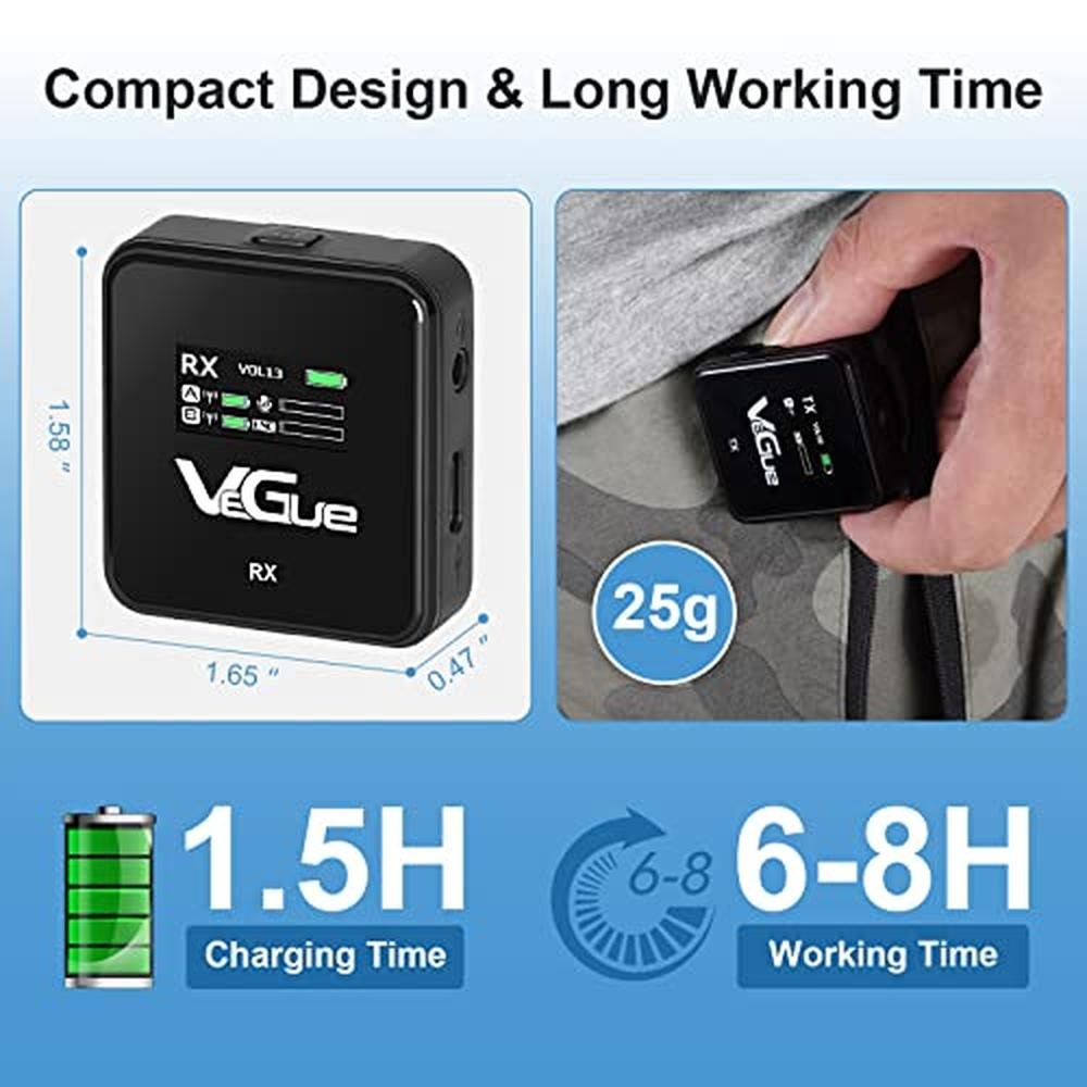 Lavalier Mic: VeGue Wireless 2.4GHz Dual Channel – In Use