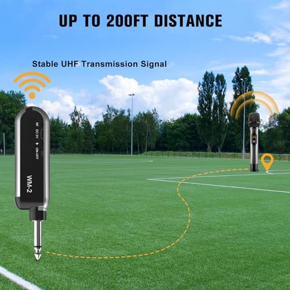 Vegue Microphone: VeGue Wireless UHF Cordless Dual Handheld – Side View