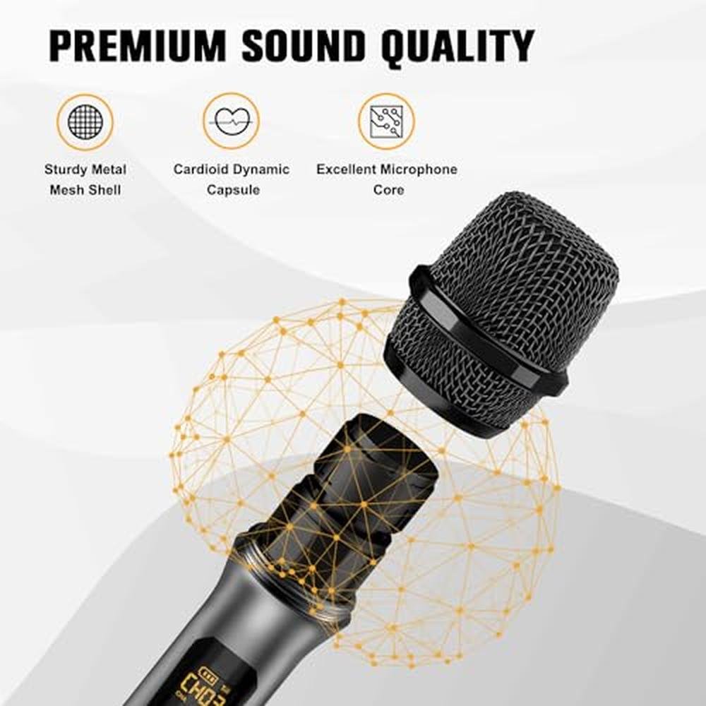 Vegue Microphone: VeGue Wireless UHF Cordless Dual Handheld – Close-up Detail