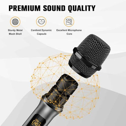 Vegue Microphone: VeGue Wireless UHF Cordless Dual Handheld – Close-up Detail