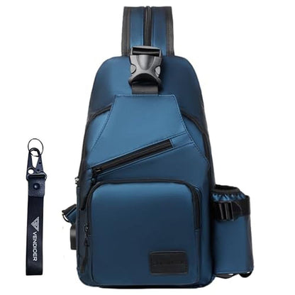 Vendioer Convertible Anti-theft USB Port Sling Bag – Front View