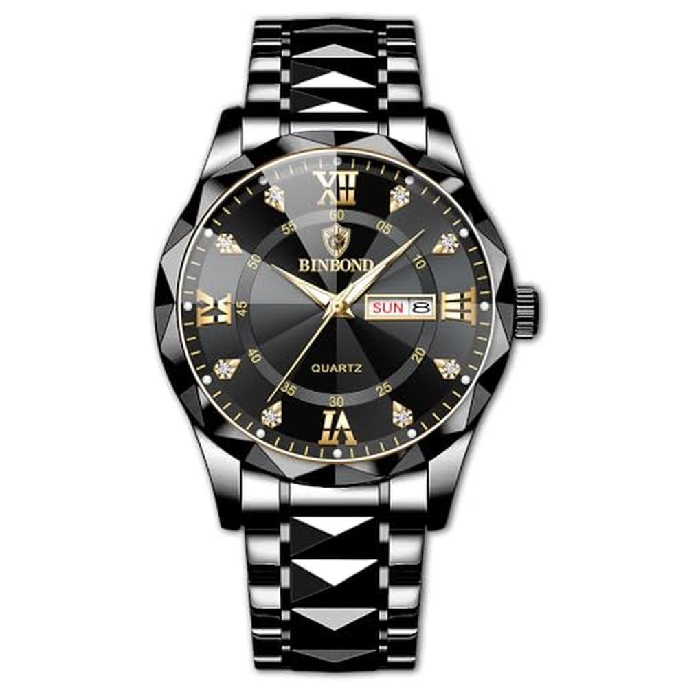 Verhux Mens Watches: Diamond Dress Business Luxury – Side View