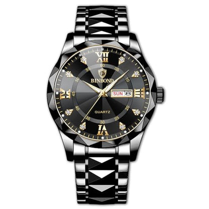 Verhux Mens Watches: Diamond Dress Business Luxury – Side View