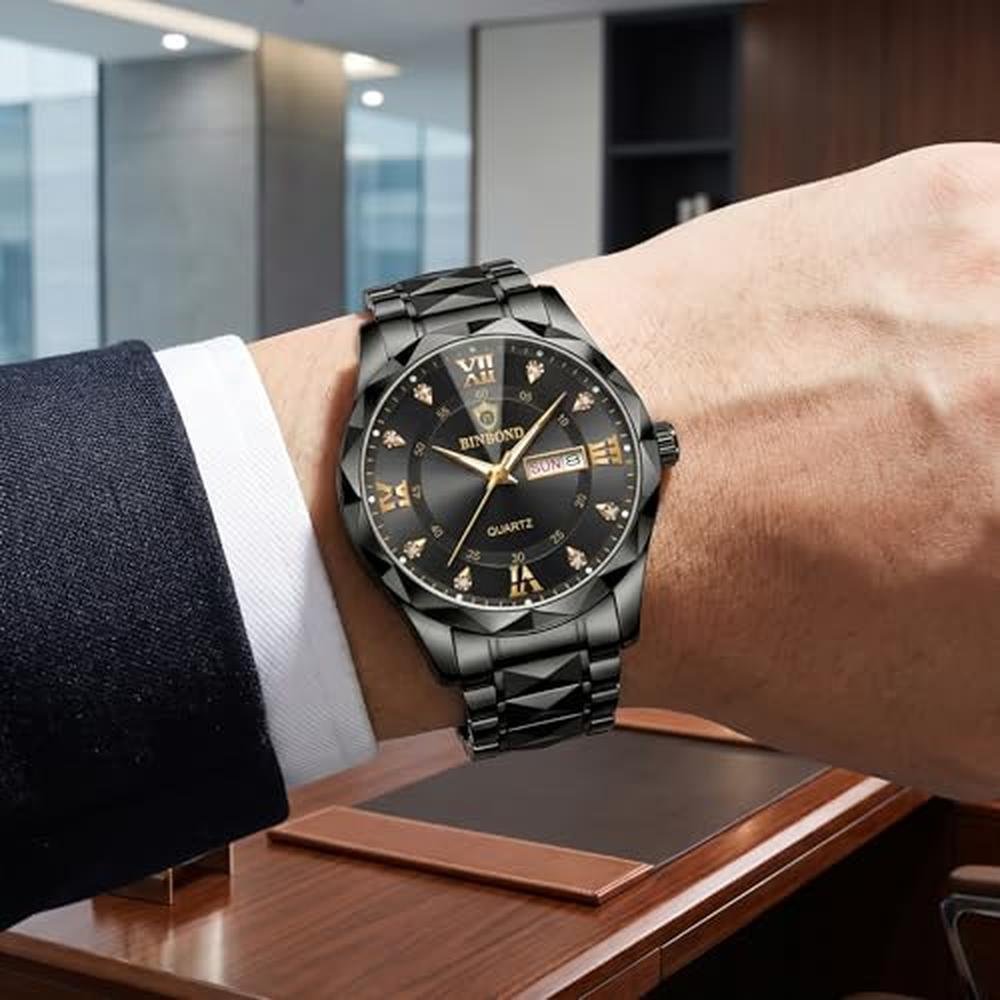 Verhux Mens Watches: Diamond Dress Business Luxury – Close-up Detail