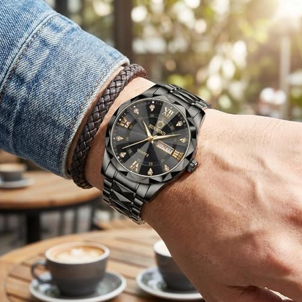 Verhux Mens Watches: Diamond Dress Business Luxury – In Use