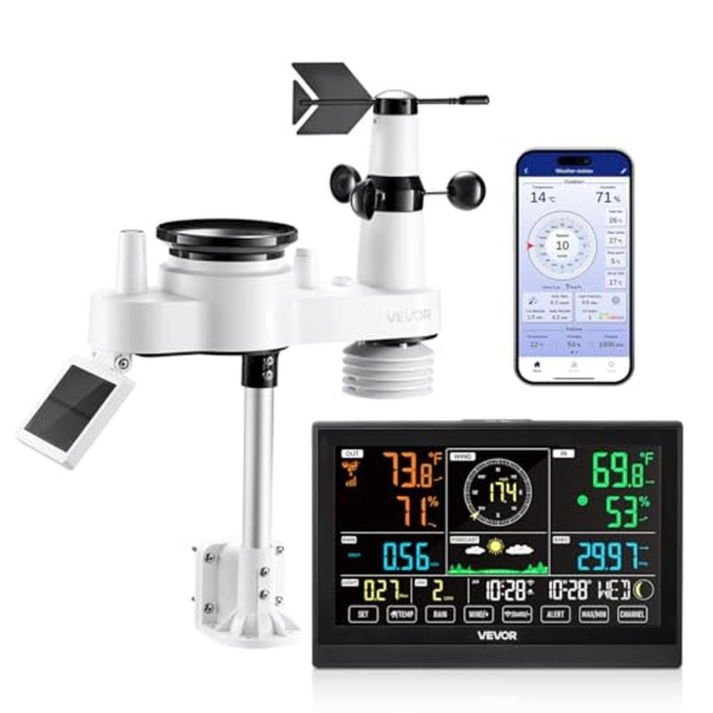 Weather Outdoor: Vevor 7-in-1 Wi-Fi Weather Station with App – Front View