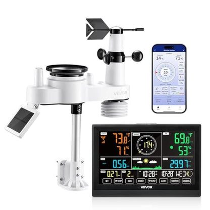 Weather Outdoor: Vevor 7-in-1 Wi-Fi Weather Station with App – Front View