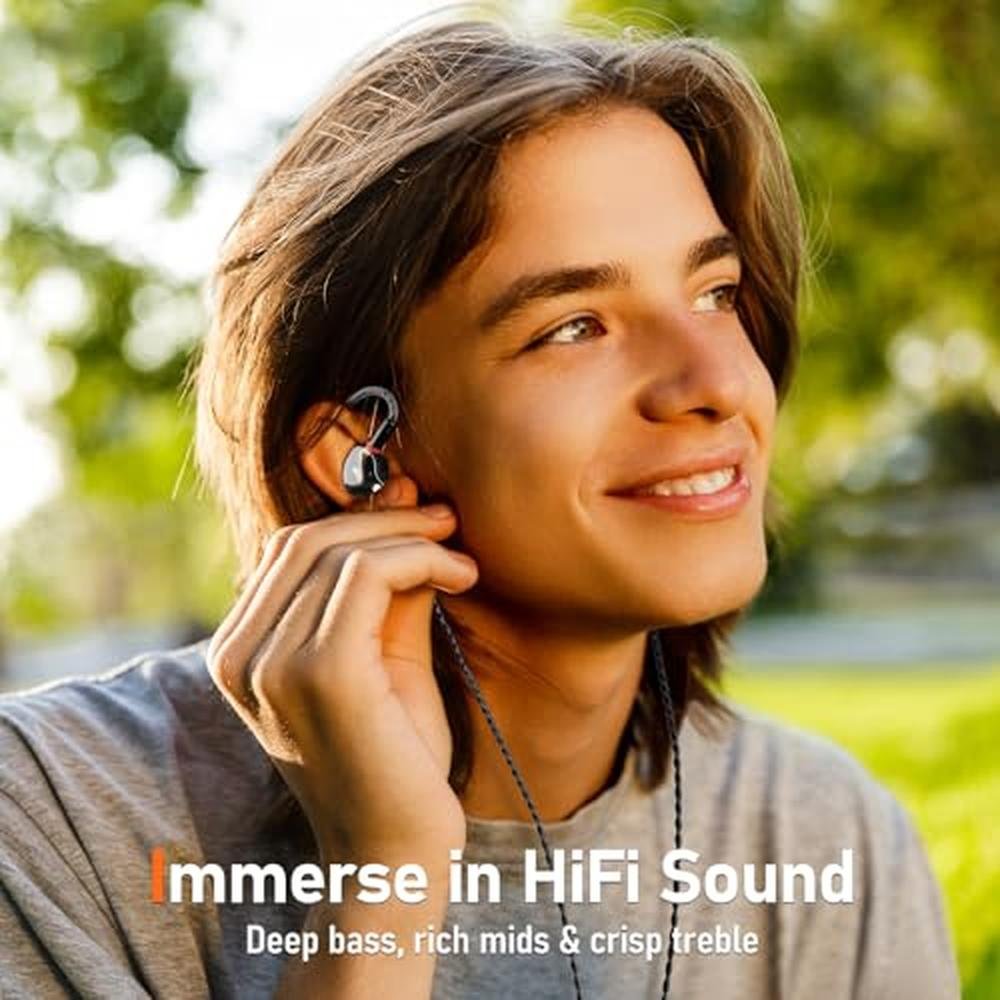 Vibes 202M Wired Earbuds: HiFi in Ear Monitor Headphones – Side View