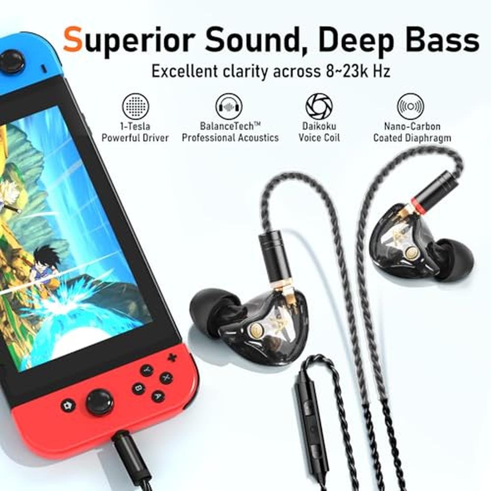 Vibes 202M Wired Earbuds: HiFi in Ear Monitor Headphones – Close-up Detail