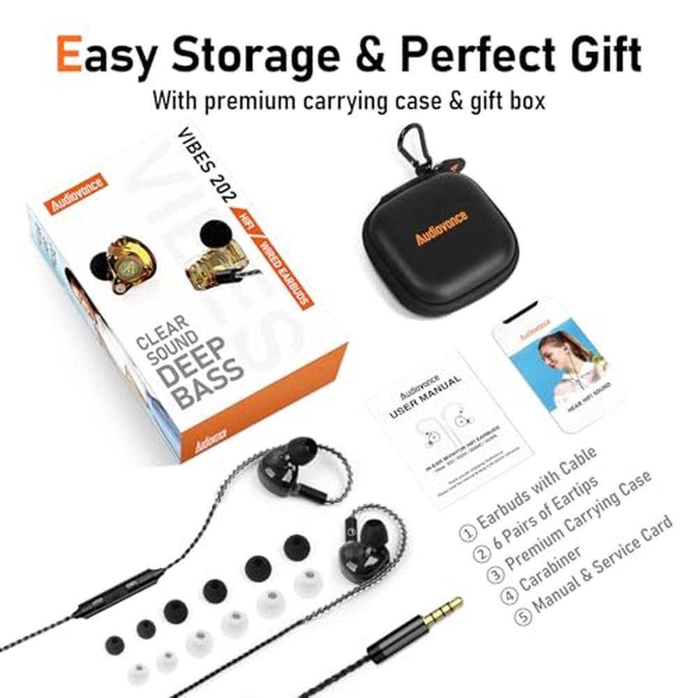 Vibes 202M Wired Earbuds: HiFi in Ear Monitor Headphones – Packaging