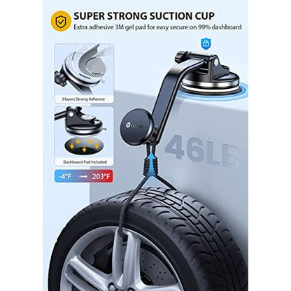 Phone Car Mount: VICSEED Magnetic Phone Holder for Car – Side View