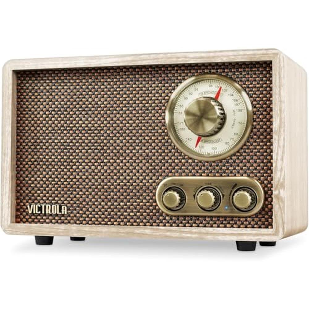 Victrola Willow: Victrola Retro Wood Bluetooth Radio with – Front View