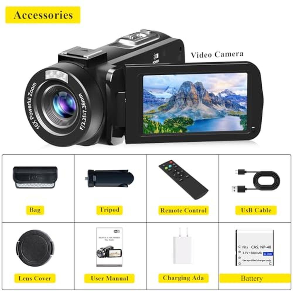 Camera Video: Full HD 1080P 30MP Camcorder – Side View
