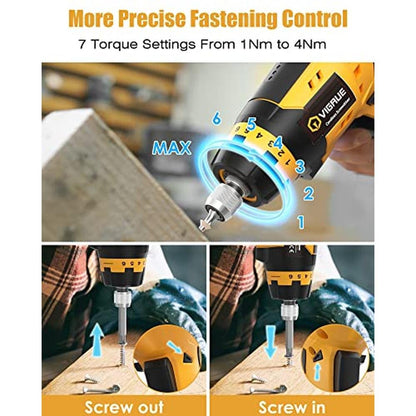Screwdriver VIGRUE: VIGRUE Cordless Screwdriver Set – Close-up Detail