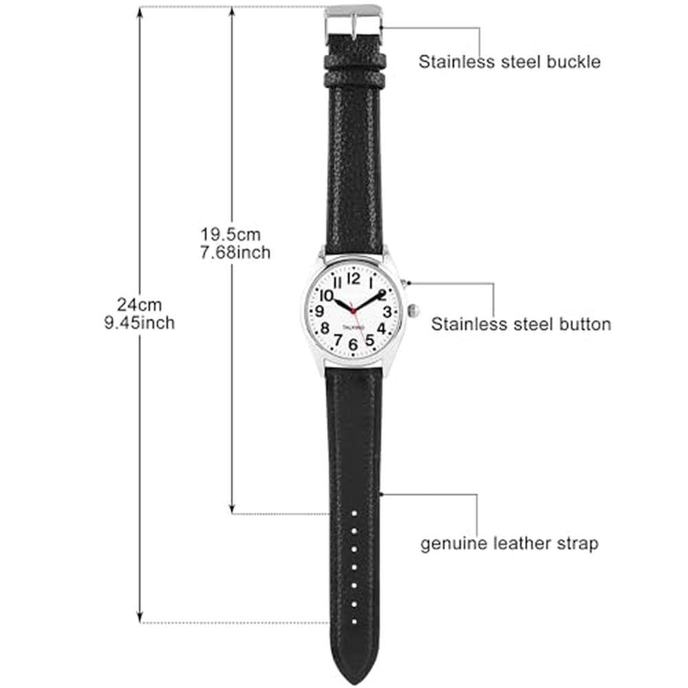 Time Vilosa: ViLoSa English Talking Watch White Face Black – In Use