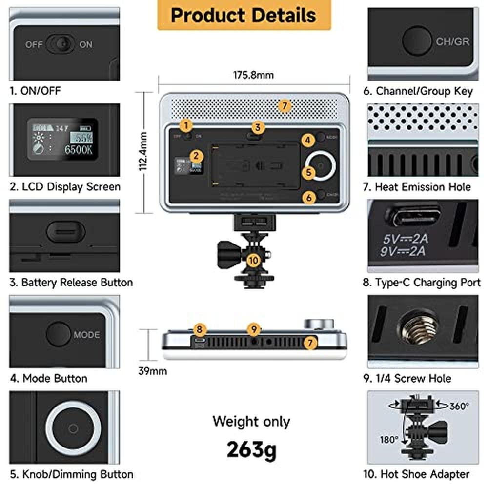 Light Video: Viltrox 18W LED Video Light CRI 95+ 2800-6800K – Packaging