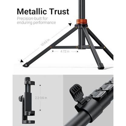 Phone Tripod: VIMOSE 66" Extendable Tripod for iPhone and – Side View