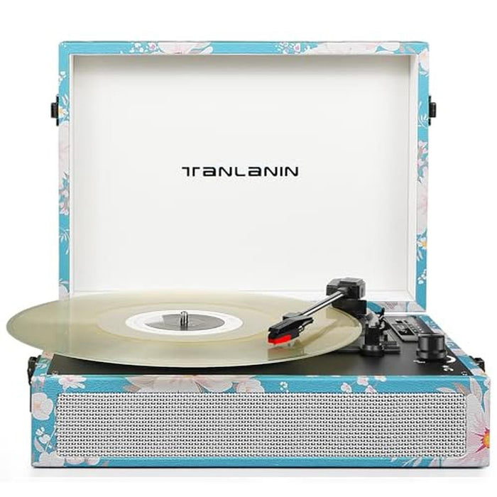 Vinyl Player: Vintage Bluetooth Vinyl Record Player 3-Speed – Front View