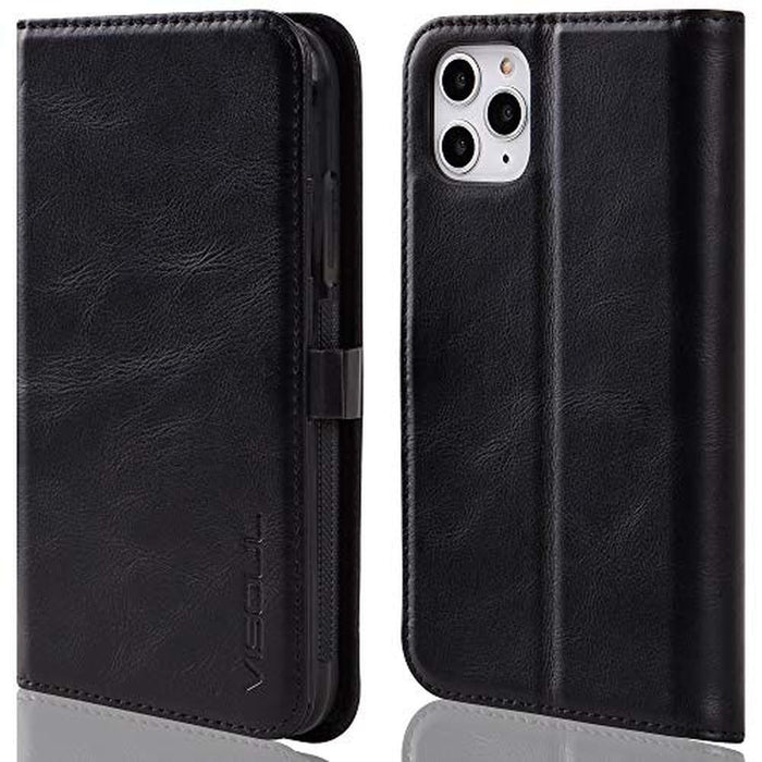 Case iPhone 11 Pro Max: Visoul Wallet Case with Card Holder – Front View