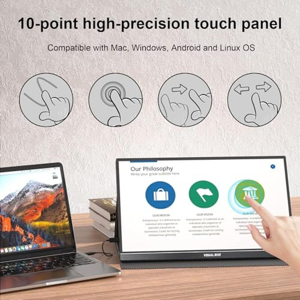 Screen Visual: Visual Beat Portable Monitor Touch Screen – Side View