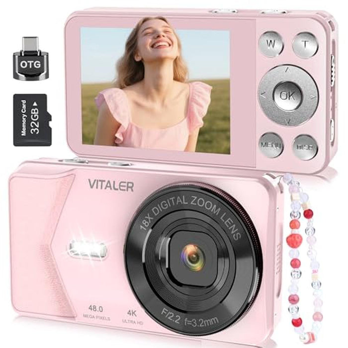 Digital Camera: Autofocus 48MP 4K Camera for Photography – Front View