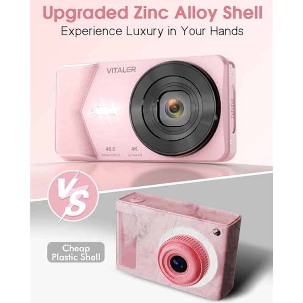Digital Camera: Autofocus 48MP 4K Camera for Photography – Side View