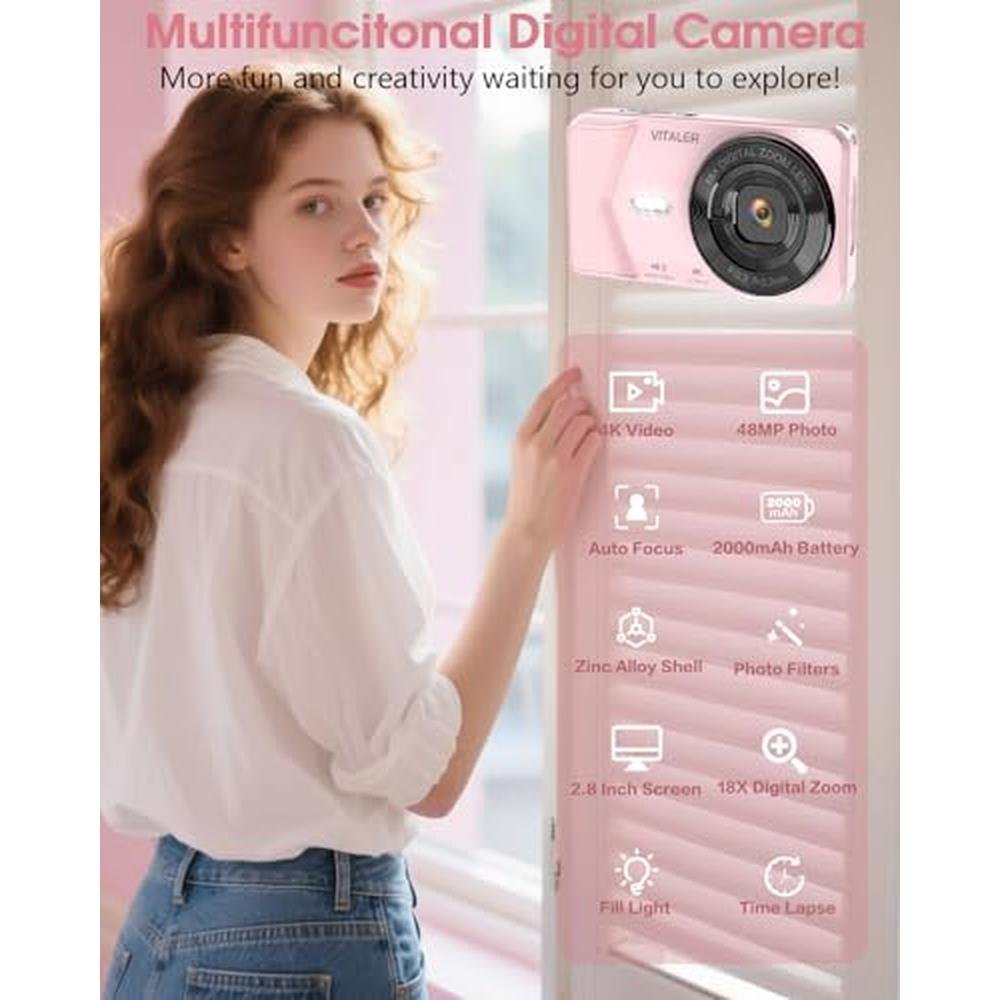Digital Camera: Autofocus 48MP 4K Camera for Photography – Close-up Detail