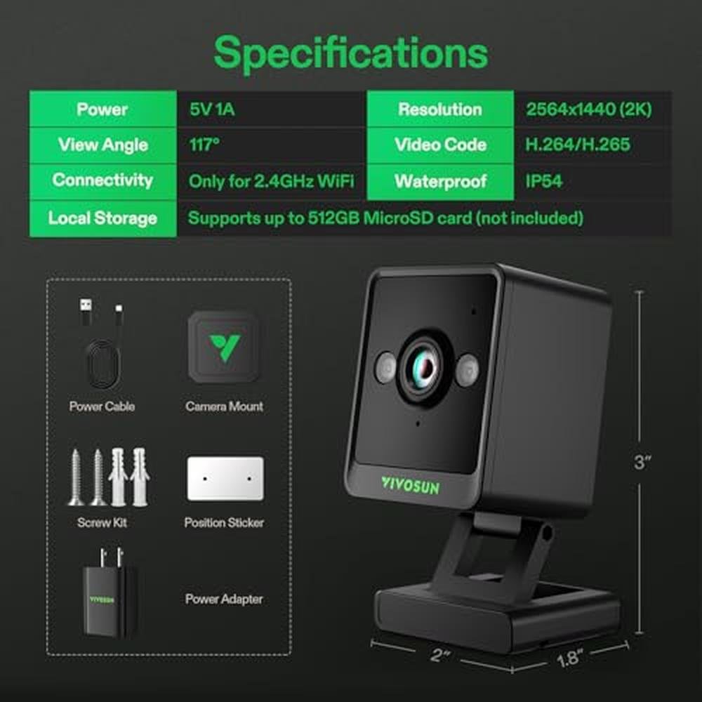 WiFi Grow Camera: VIVOSUN GrowCam C4 2K QHD – Side View