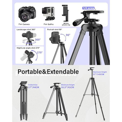 Tripod Vlogging Kit: Premium Wireless Microphone Camera – Side View