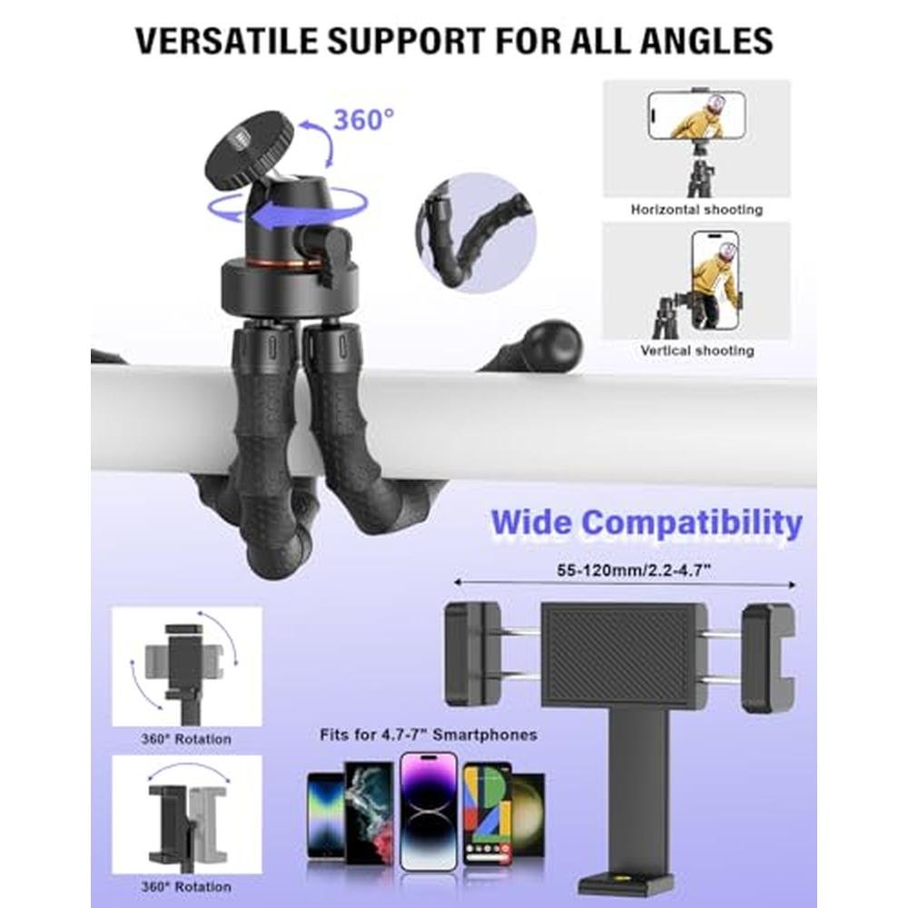Tripod Vlogging Kit: Premium Wireless Microphone Camera – Close-up Detail