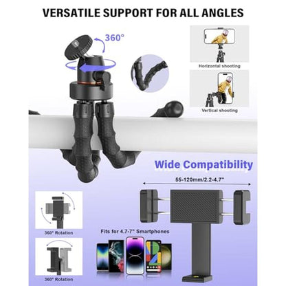 Tripod Vlogging Kit: Premium Wireless Microphone Camera – Close-up Detail
