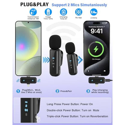 Tripod Vlogging Kit: Premium Wireless Microphone Camera – In Use