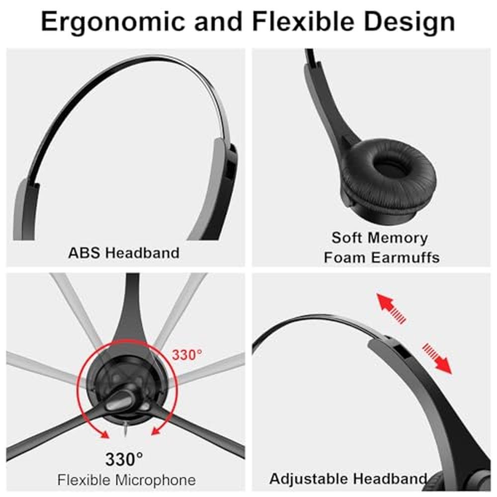 Headset Voistek: Voistek USB Headset with Microphone – Side View