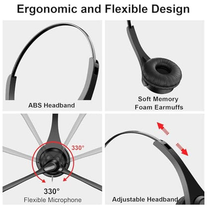 Headset Voistek: Voistek USB Headset with Microphone – Side View