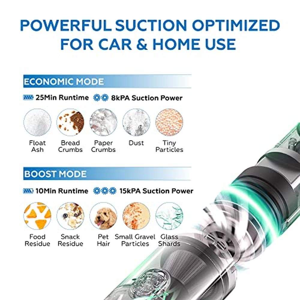 Cordless Handheld Vacuum: Voltorb 15000PA High Power Mini – Side View