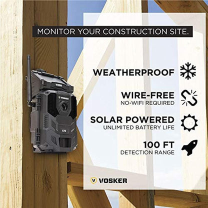 V200 Vosker: Vosker V200 LTE Wireless Security Camera – Close-up Detail