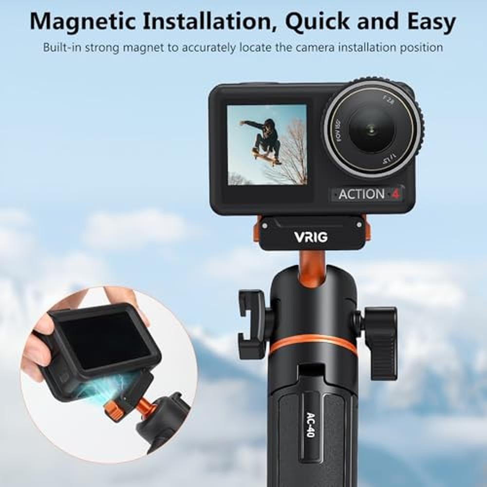 Action Vrig: VRIG Action 5 Pro 21 Magnetic Tripod – Side View
