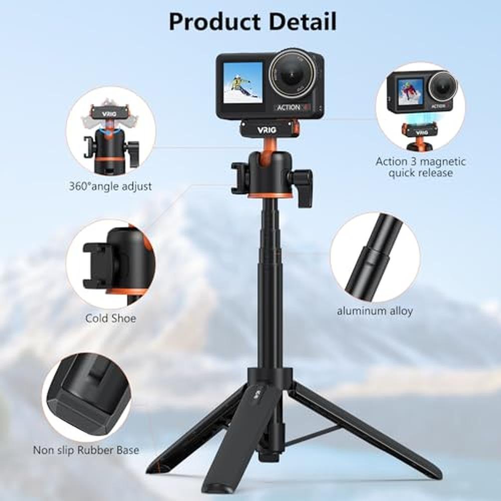 Action Vrig: VRIG Action 5 Pro 21 Magnetic Tripod – Close-up Detail