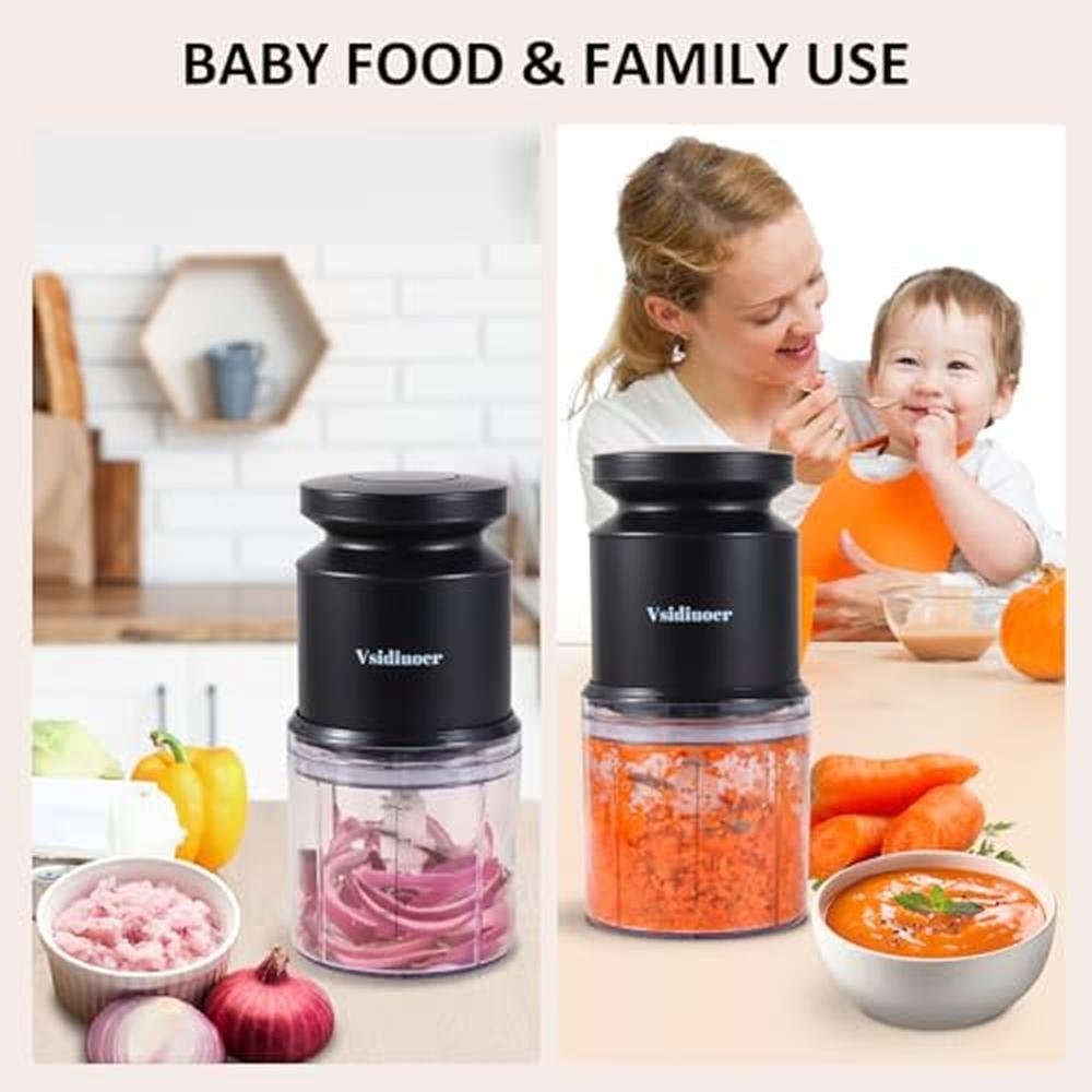 Food Processor: Vsidiuoer Mini 2.5 Cup Meat Grinder 400W – Close-up Detail
