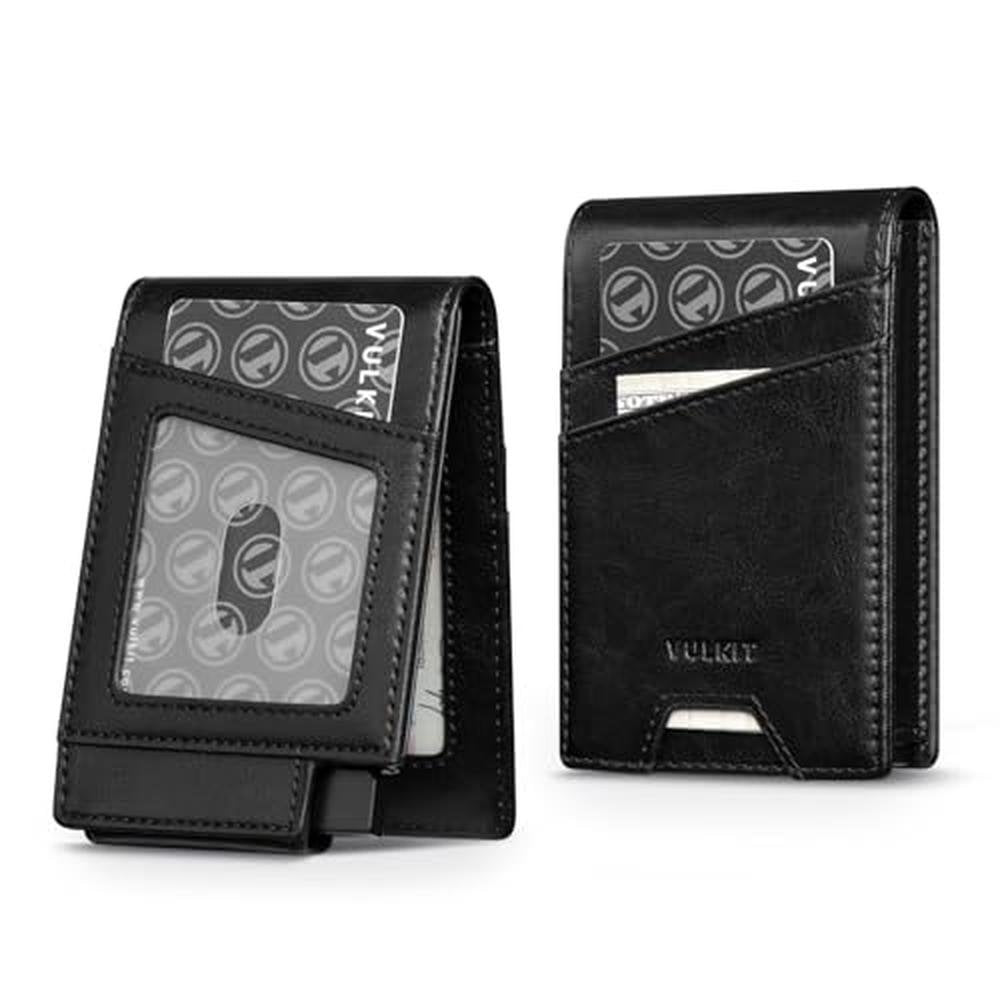 Vulkit Mens Wallet: VULKIT Card Holder with Pop-up Credit – Front View